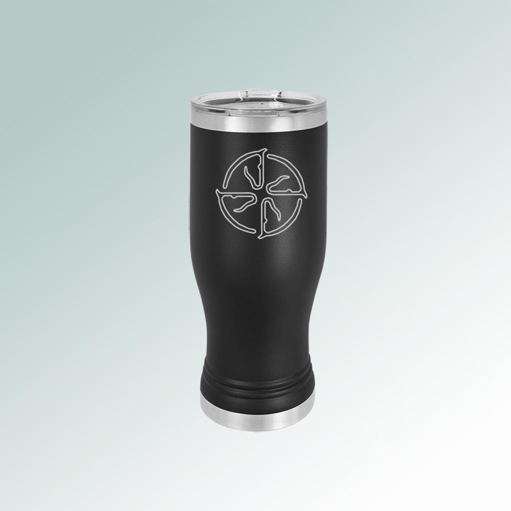 Custom engraved horse breed beer tumbler with engraved horse breed logo and personalized text. 25+ horse breed logos to choose from.