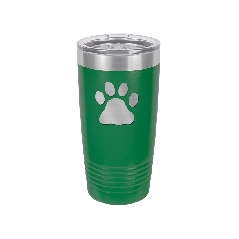 Personalized vacuum insulated ringneck tumbler with your choice of misc dog design and custom engraved text.