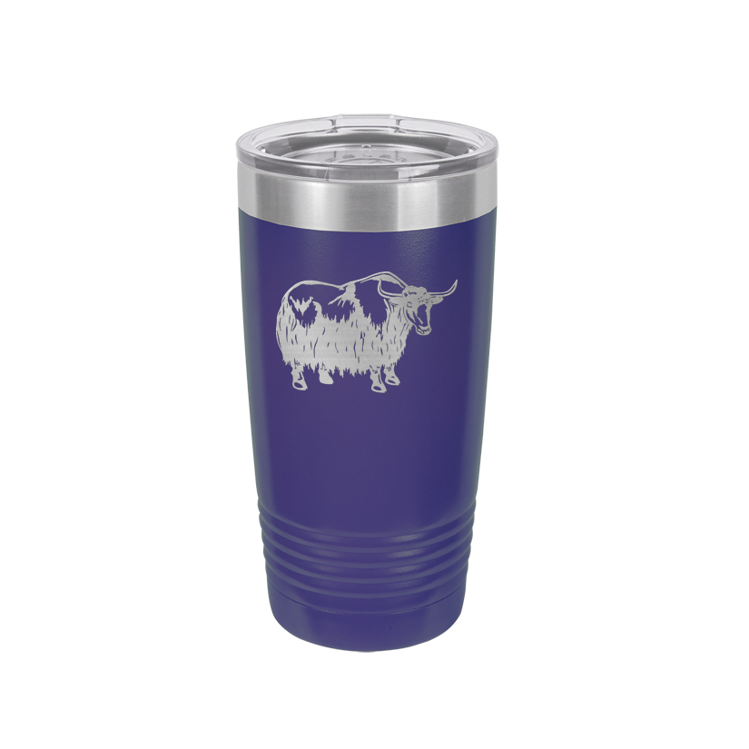 Personalized vacuum insulated ringneck tumbler with your choice of farm animal design and custom engraved text. Farm Animal Tumbler
