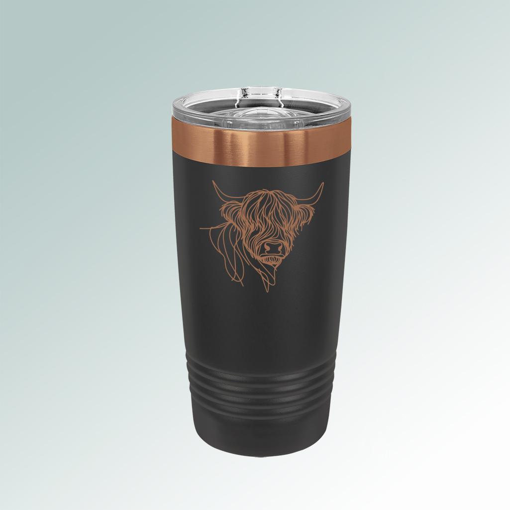 Personalized farm animal tumbler with your choice of farm animal design and custom engraved text. 100+ farm animal designs to choose from.