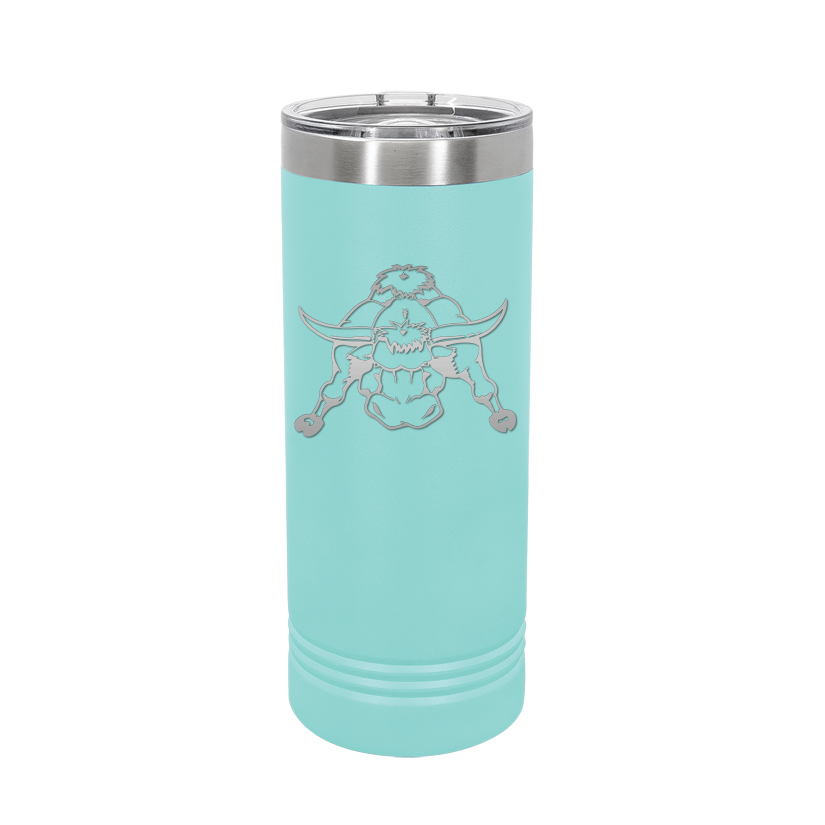 Personalized stainless steel skinny tumbler with your choice of farm animal design and custom engraved text. Farm Animal Tumbler