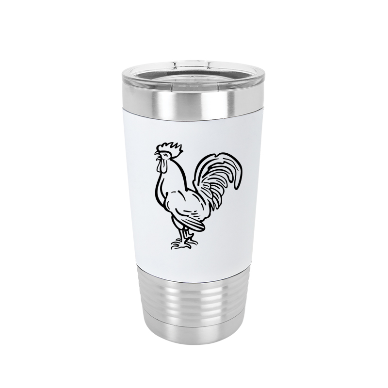 Custom engraved vacuum insulated silicone grip tumbler with your choice of farm animal design and personalized text. Farm Animal Tumbler