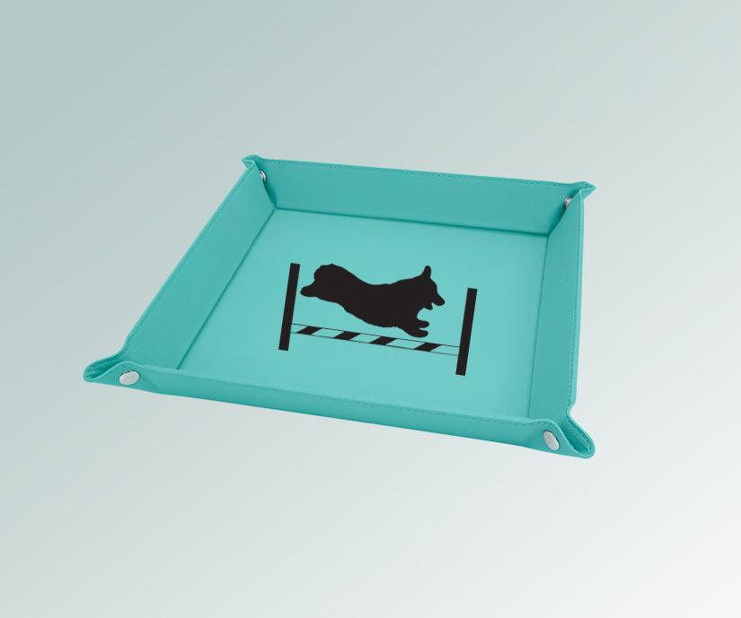Folding corgi valet tray with your choice of corgi design and personalized text. 100+ corgi designs to choose from.