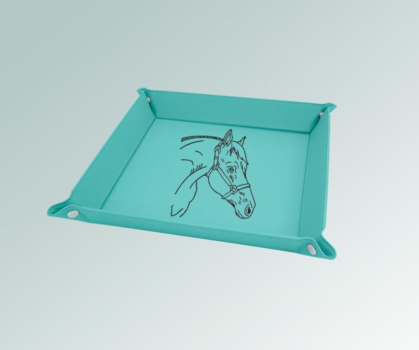 Folding horse valet tray with your choice of horse design and personalized text. 145+ horse designs to choose from.