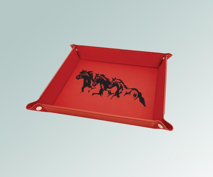 Folding horse silhouette valet tray with your choice of horse silhouette design and personalized text. 85+ horse silhouettes to choose from.