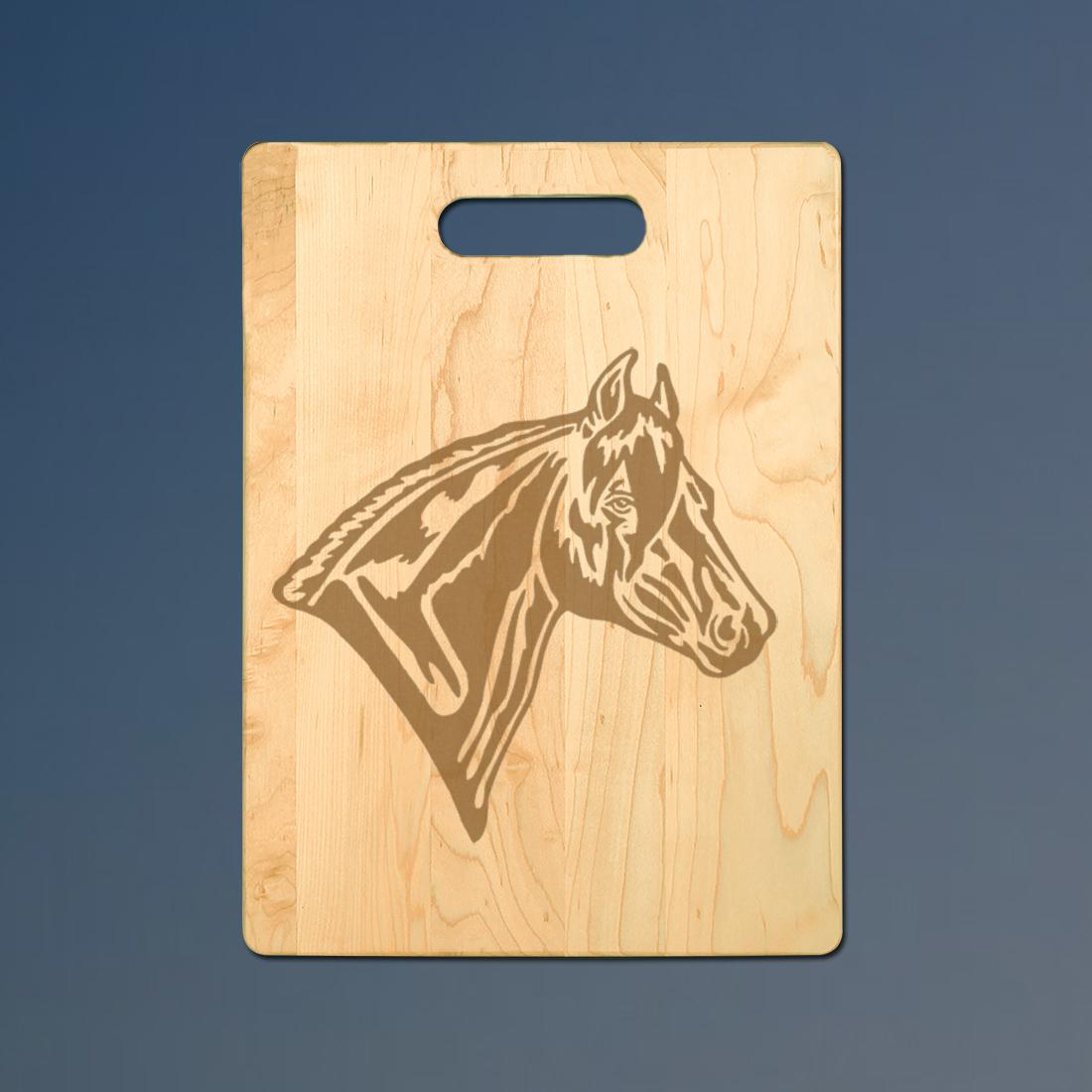 Engraved Maple Horse Cutting Board | 145+ Horse Designs