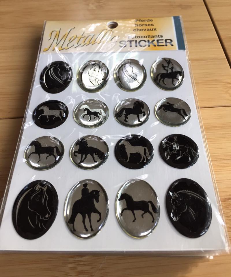 Silver Metallic Horse Stickers