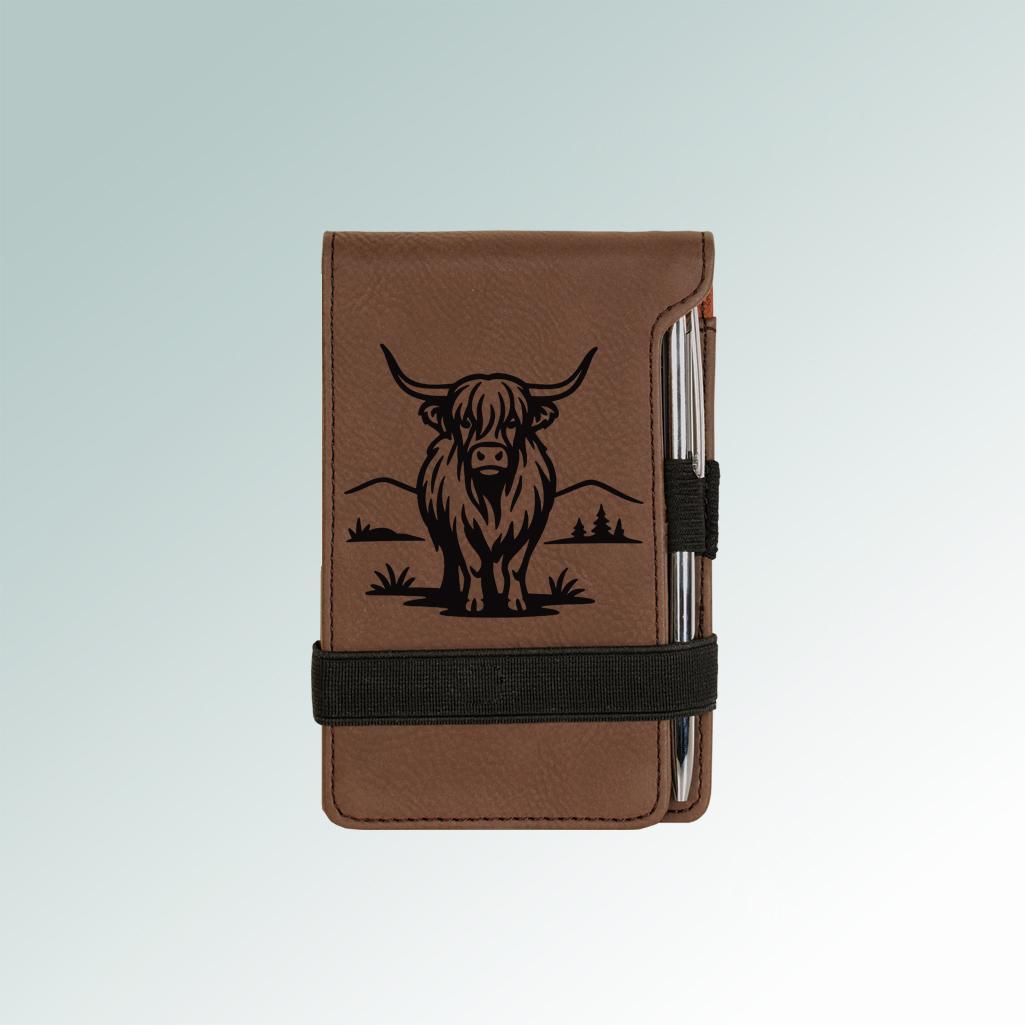 Custom engraved mini farm animal notepad and pen with a farm animal design and personalized text. 100+ Farm Animal Designs