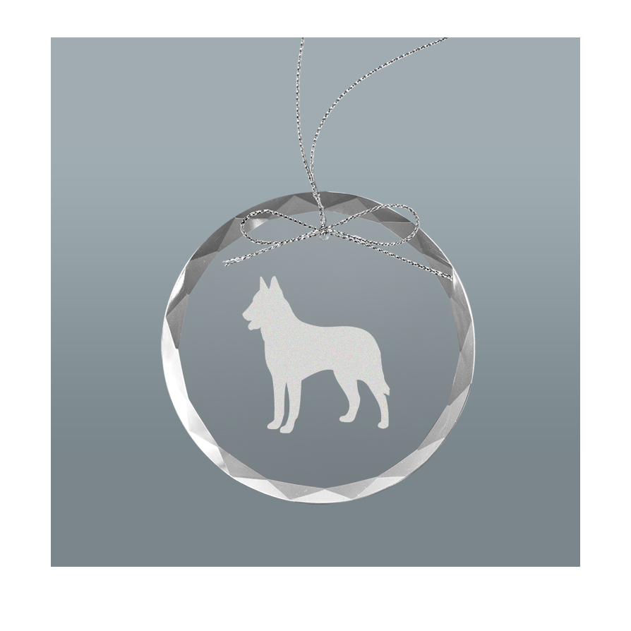 Personalized engraved Christmas ornament / sun catcher with text and dog design of your choice. Dog Ornament