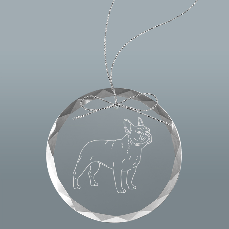 Personalized engraved Christmas ornament / sun catcher with text and dog design 2 of your choice. Dog Ornament