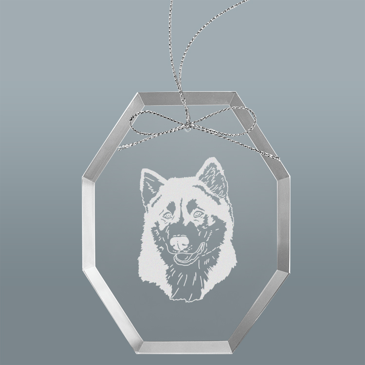 Personalized engraved Christmas ornament / sun catcher with text and dog design 4 of your choice. Dog Ornament