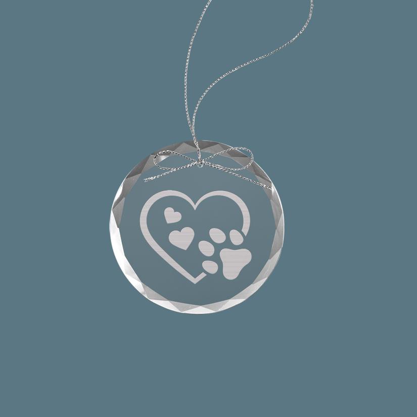 Glass Dog Paw Ornament