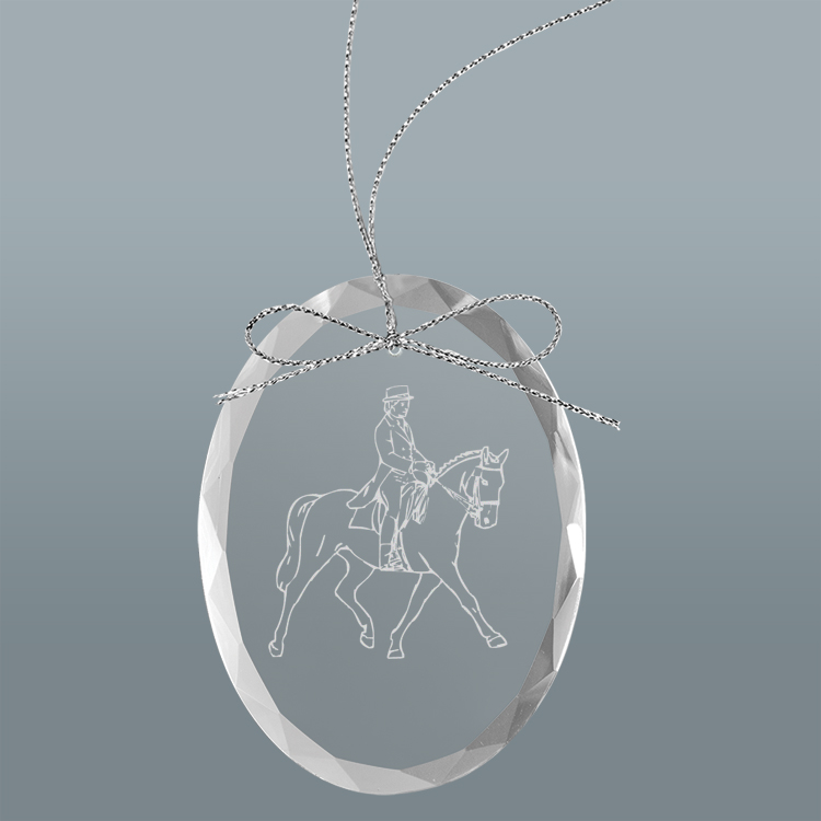 Personalized engraved Christmas ornament / sun catcher with text and horse design of your choice. Equestrian Ornament