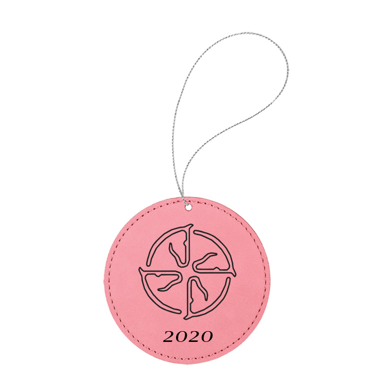 Custom engraved leatherette Christmas ornament with custom text and a horse breed logo of your choice. Horse Ornament