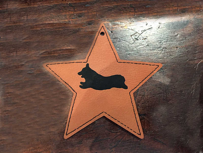 Welsh Corgi Leatherette Christmas Ornament