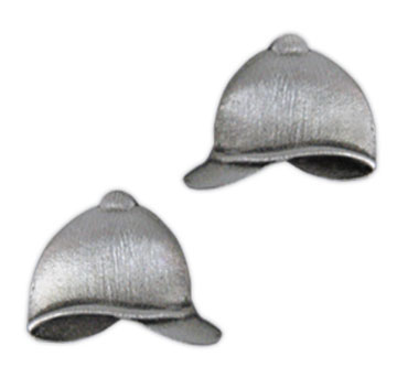 Small English Riding Hat / Helmut Post Earrings