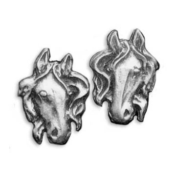 Pewter Horse Post Earrings - Equestrian Jewelry