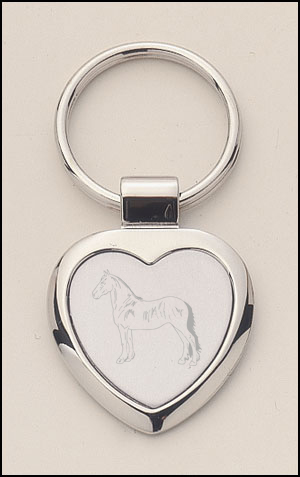 Silver key ring horse gift with engraved horse silhouette of your choice. Silver Horse Key Chain