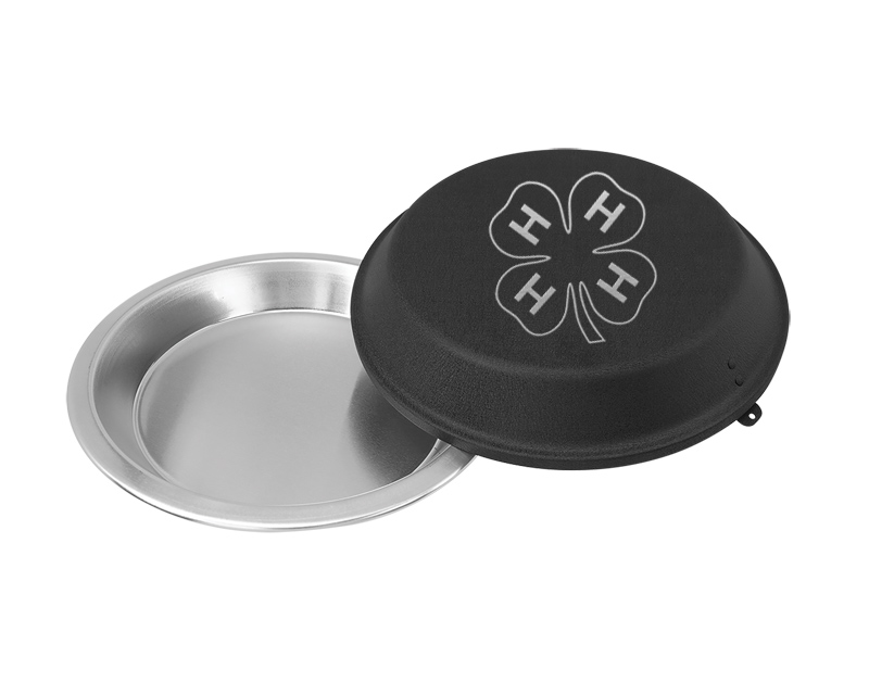 Custom pie pan with your choice of 4-H logo and personalized text.