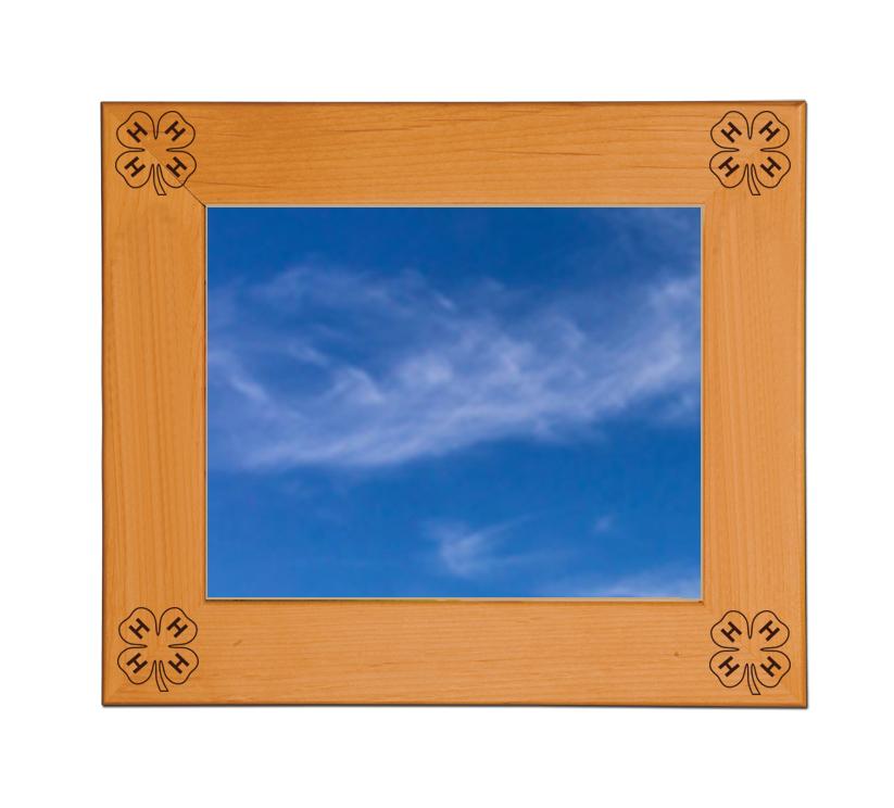 Engraved Wood 4-H Picture Frame