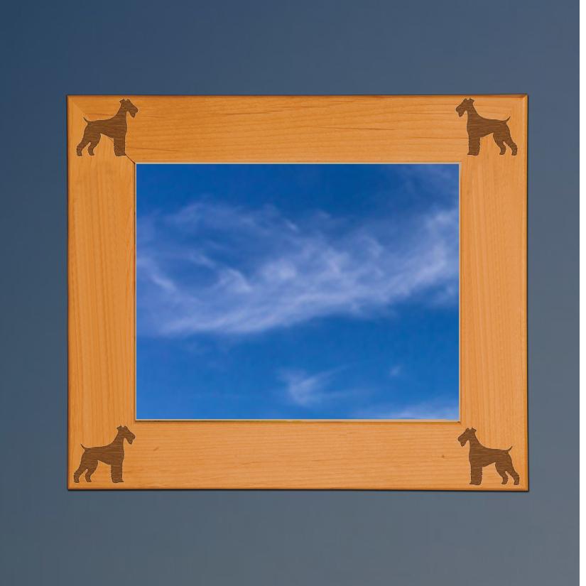 Personalized wood dog breed picture frame with your choice dog breed design and engraved text. 100+ dog breeds to choose from.