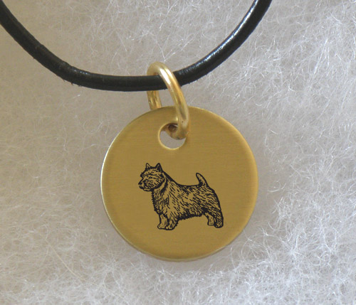 Brass charm necklace with engraved dog design 3 of your choice. Dog Necklace