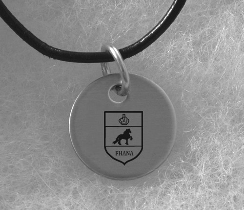 Silver charm necklace with engraved horse breed logo design of your choice. Equestrian Jewelry