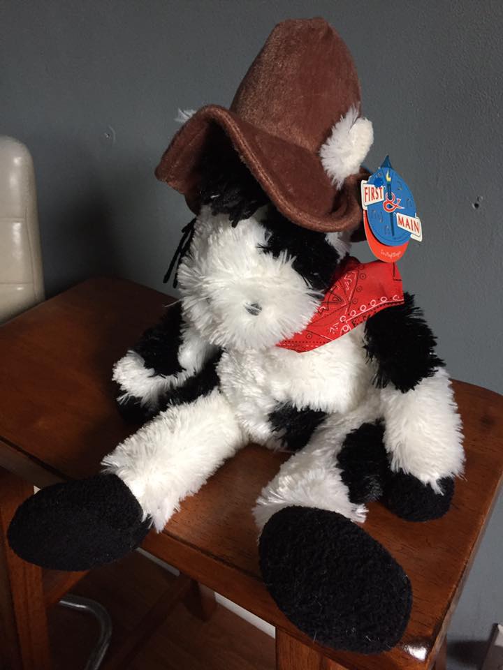 Black and White Rough Wrangler Stuffed Horse