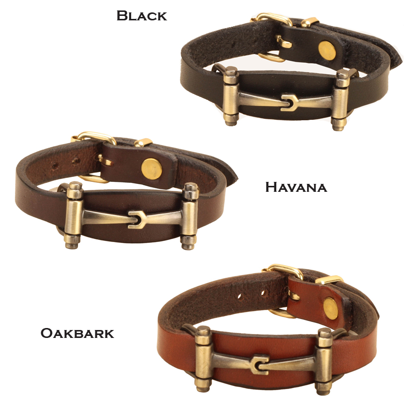 Leather Snaffle Bit Equestrian Bracelet