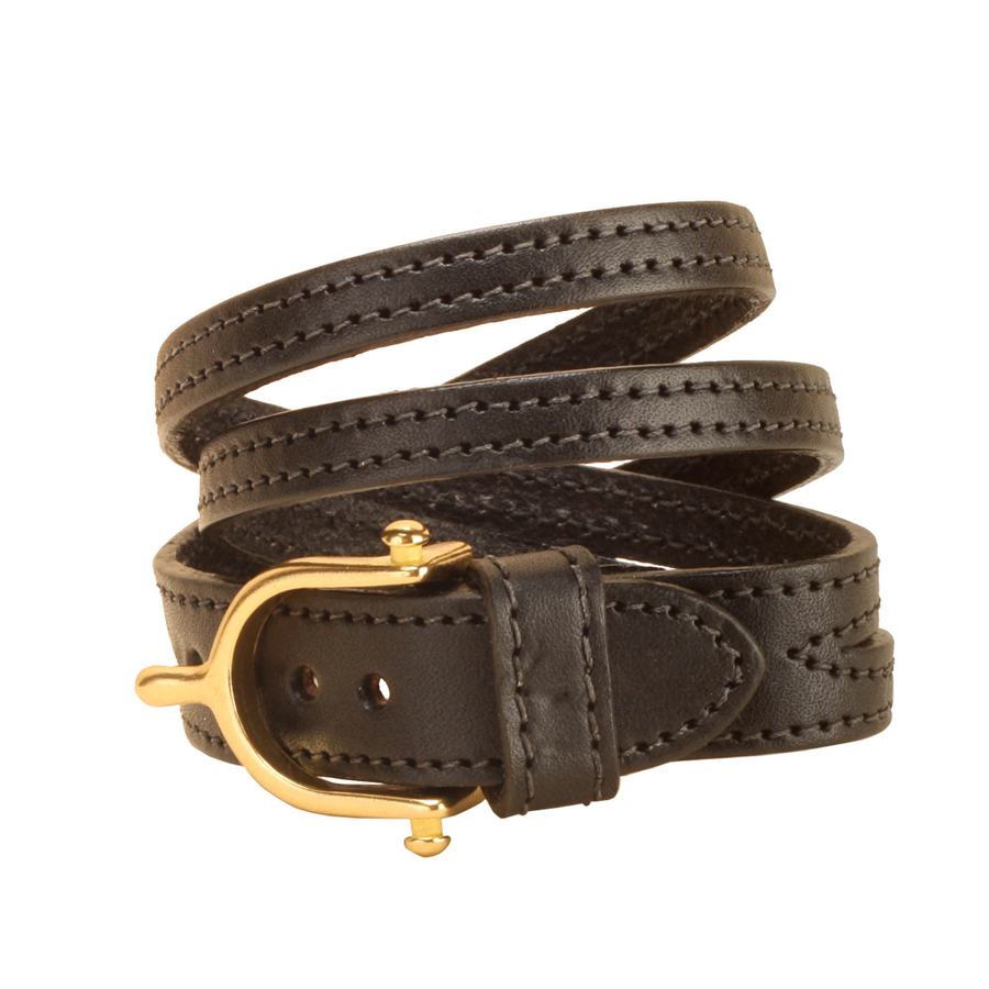 Black English spur equestrian leather wrap bracelet. Equestrian Jewelry