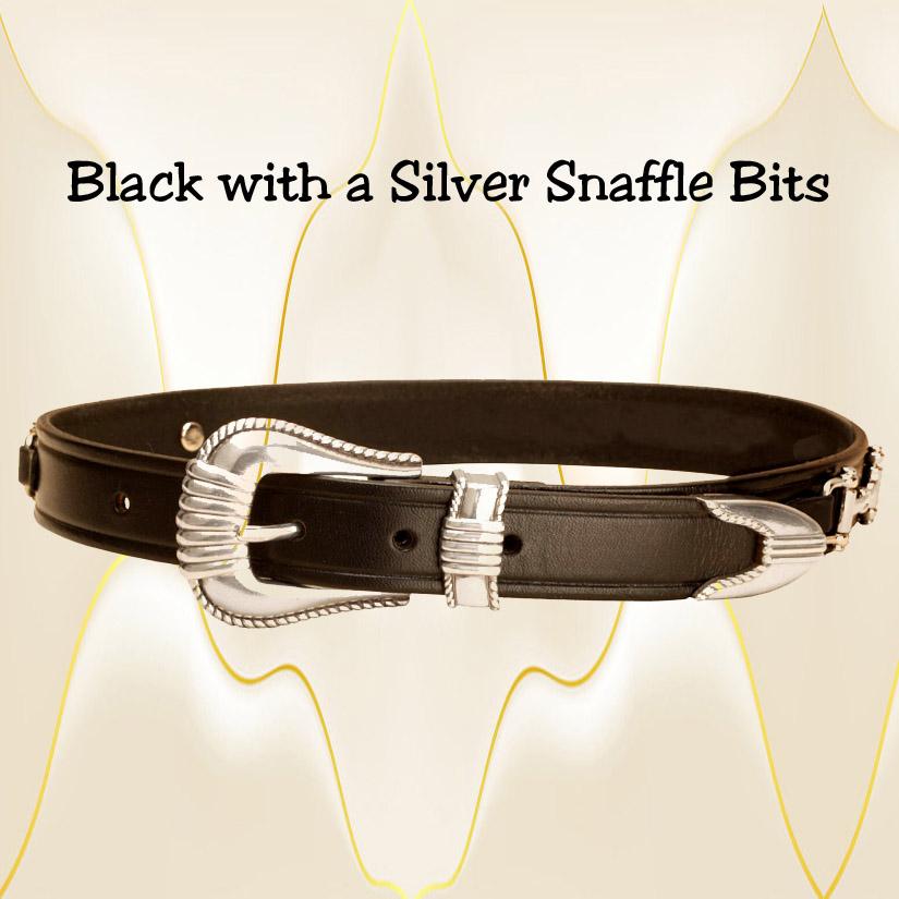 Tory Leather snaffle bit leather equestrian belt.