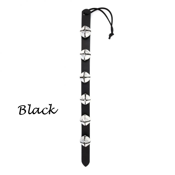 Sleigh Bell on a Black Leather Strap