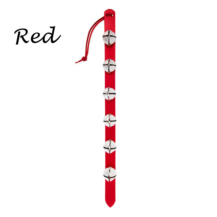 Sleigh Bell on a Red Leather Strap
