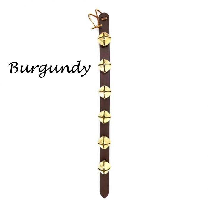Sleigh Bell on a Burgundy Leather Strap