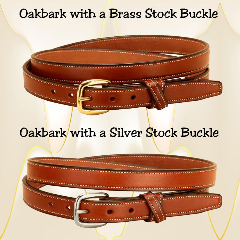 Cross keeper oakbark leather belt with your choice of buckle.
