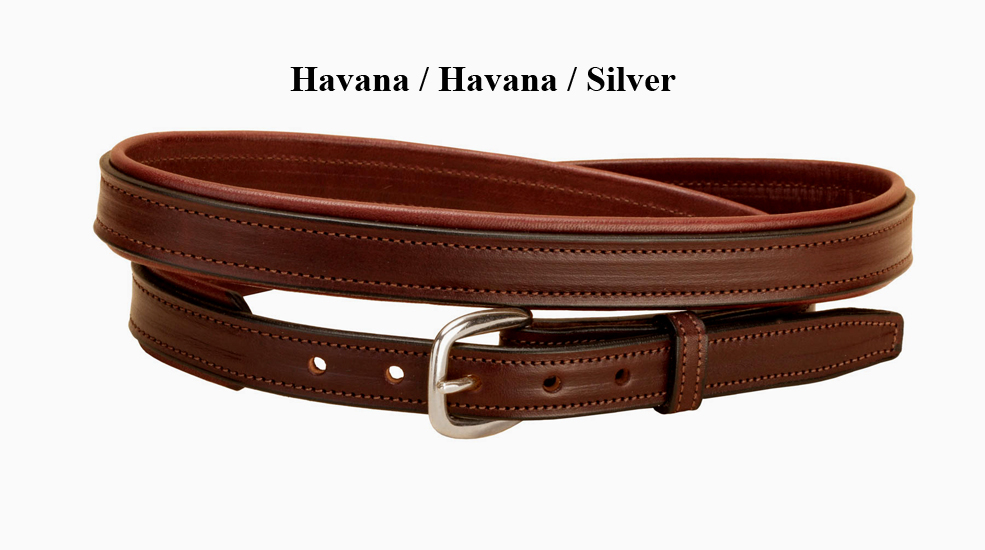 Havana belt with Havana padding and a nickel silver buckle.