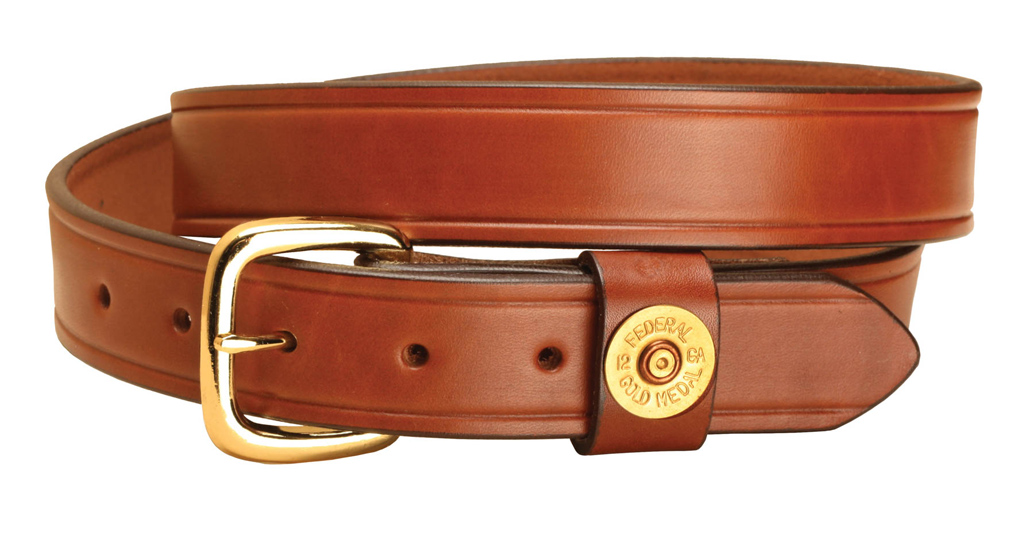Tory Leather genuine shot shell oakbark leather belt.