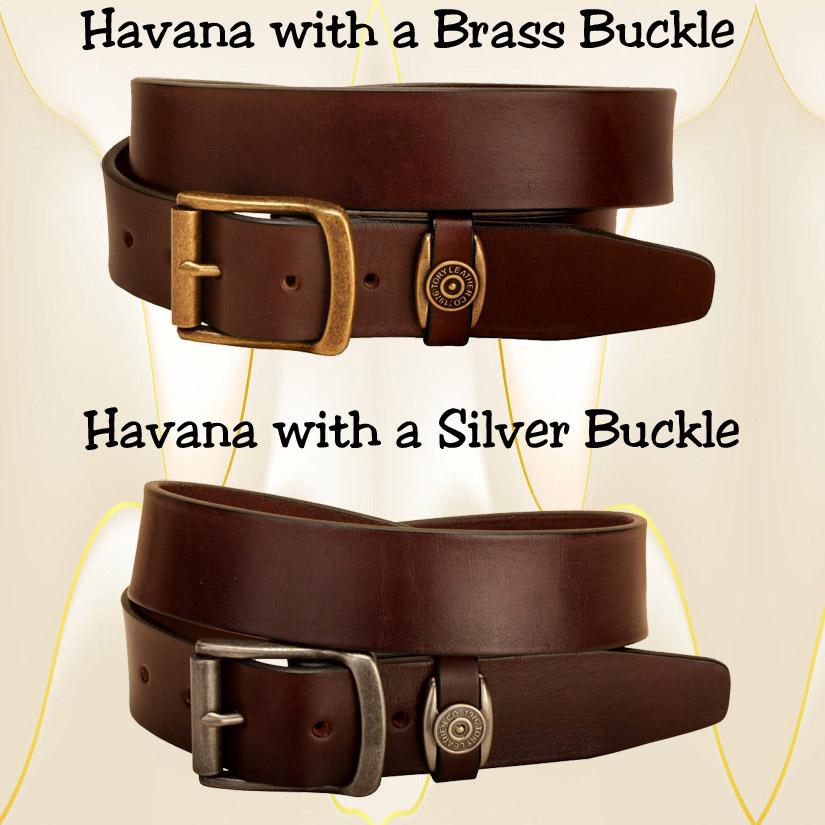 Havana bridle leather signature keeper belt.