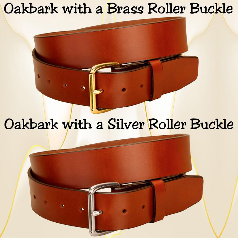 1 3/4" wide oakbark bridle leather plain strap belt with 9 holes for maximum sizing.