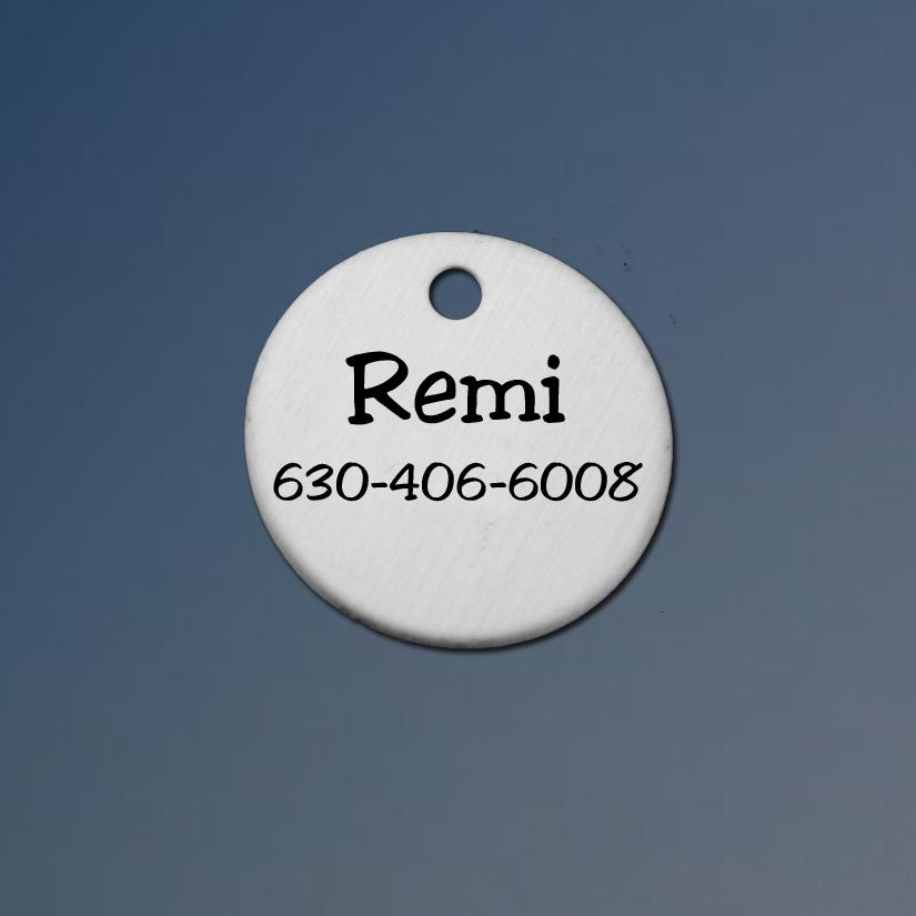Personalized silver horse bridle tag.