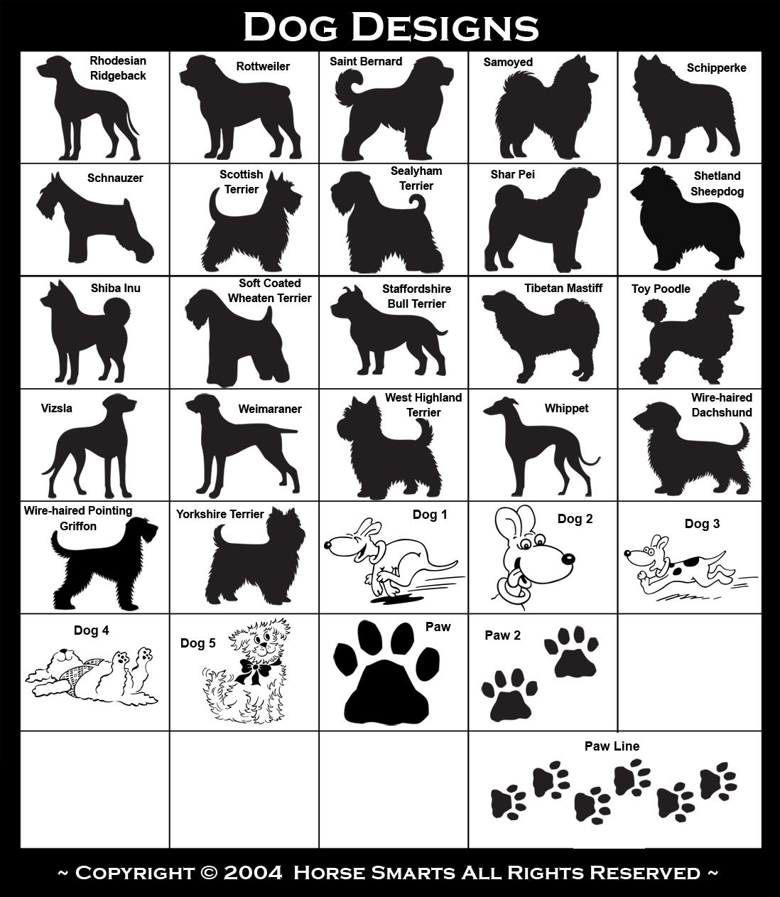 Greater Swiss Mountain Dog, Great Pyrenees, Heeler, Husky, Ibizan Hound