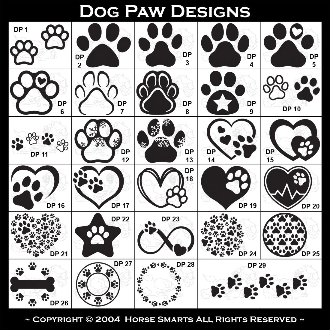 Dog Paw, Dog Paw Heart, Star Dog Paw, Snow Flake Dog Paw