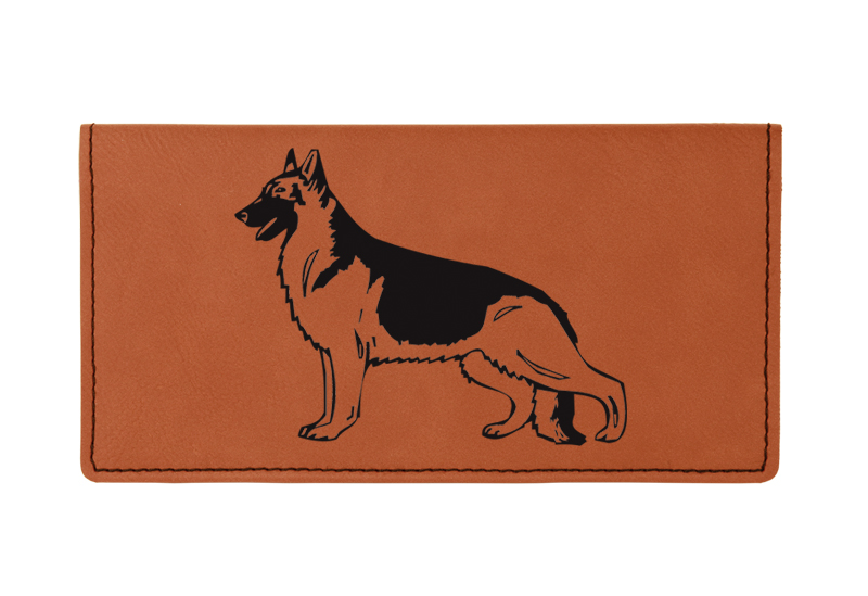 Working Dog Designs Engraved Leatherette Checkbook Cover