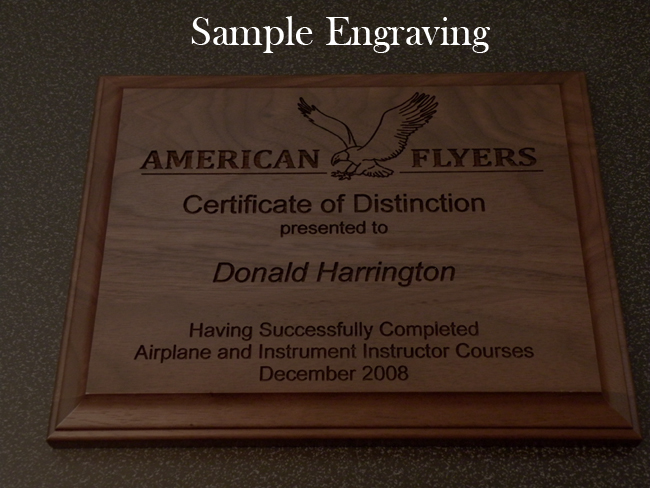 Genuine walnut plaque with custom engraved 4-H logo and personalized text.