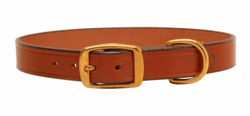 1" wide creased leather dog collar from Tory Leather.