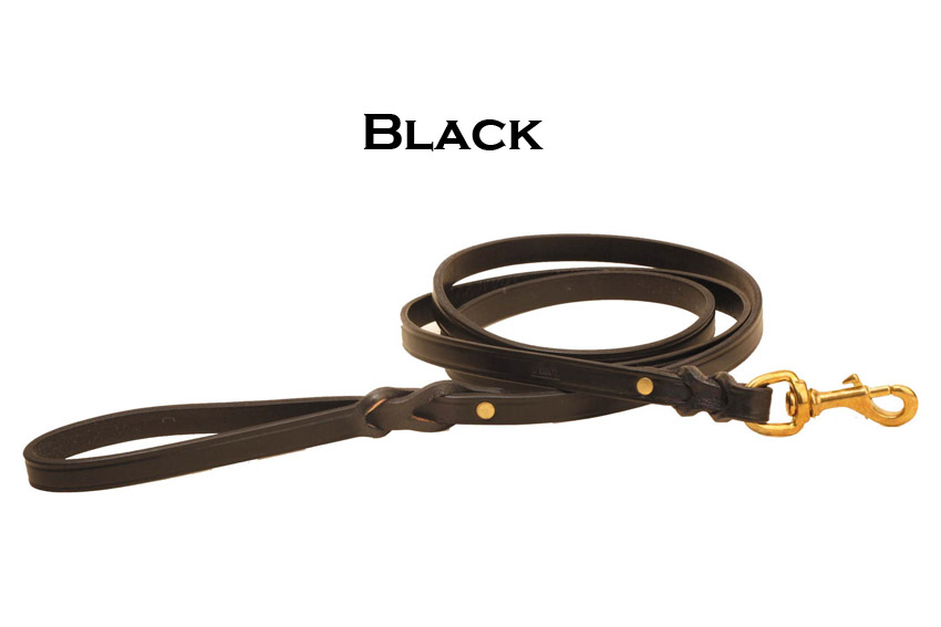 Black leather split twist dog leash from Tory Leather.