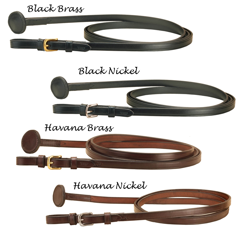 Tory Leather's 5/8 inch leather horse lead is single ply creased leather and comes with a buckle and butt plate.