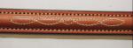 This dog collar has raised fancy stitched leather with a nameplate blank.