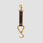 Leather hoof pick fob with working horse hoof pick.