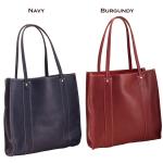 Navy and Burgundy carry all leather equestrian travel bag with shoulder straps from Tory Leather.